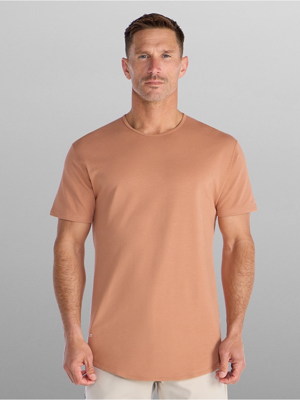 BYLT Basics Short Sleeve Drop Cut Tee, Bylt Blend, Peachy Clay Color, Men's XL